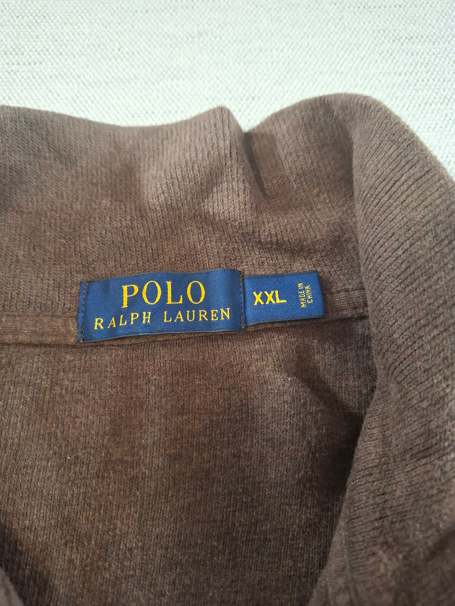 001575 – Polo Ralph Lauren Quarter-Zip Sweater – Brown, Size XXL
