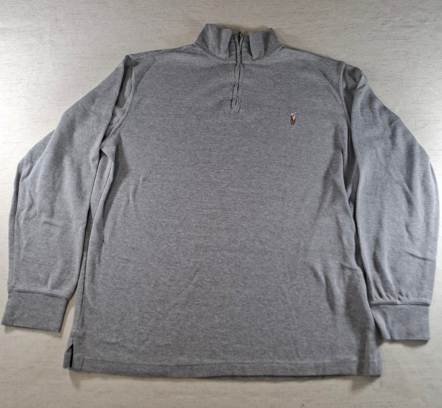 001576 – Polo Ralph Lauren Quarter-Zip Sweater – Grey, Size XL