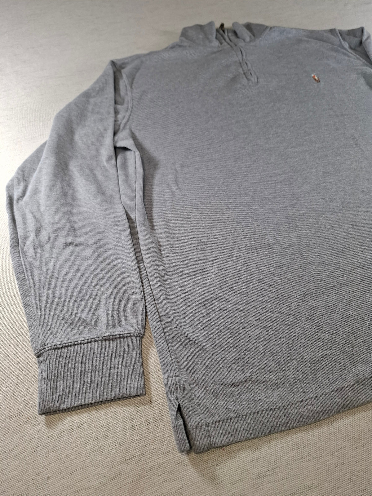 001576 – Polo Ralph Lauren Quarter-Zip Sweater – Grey, Size XL