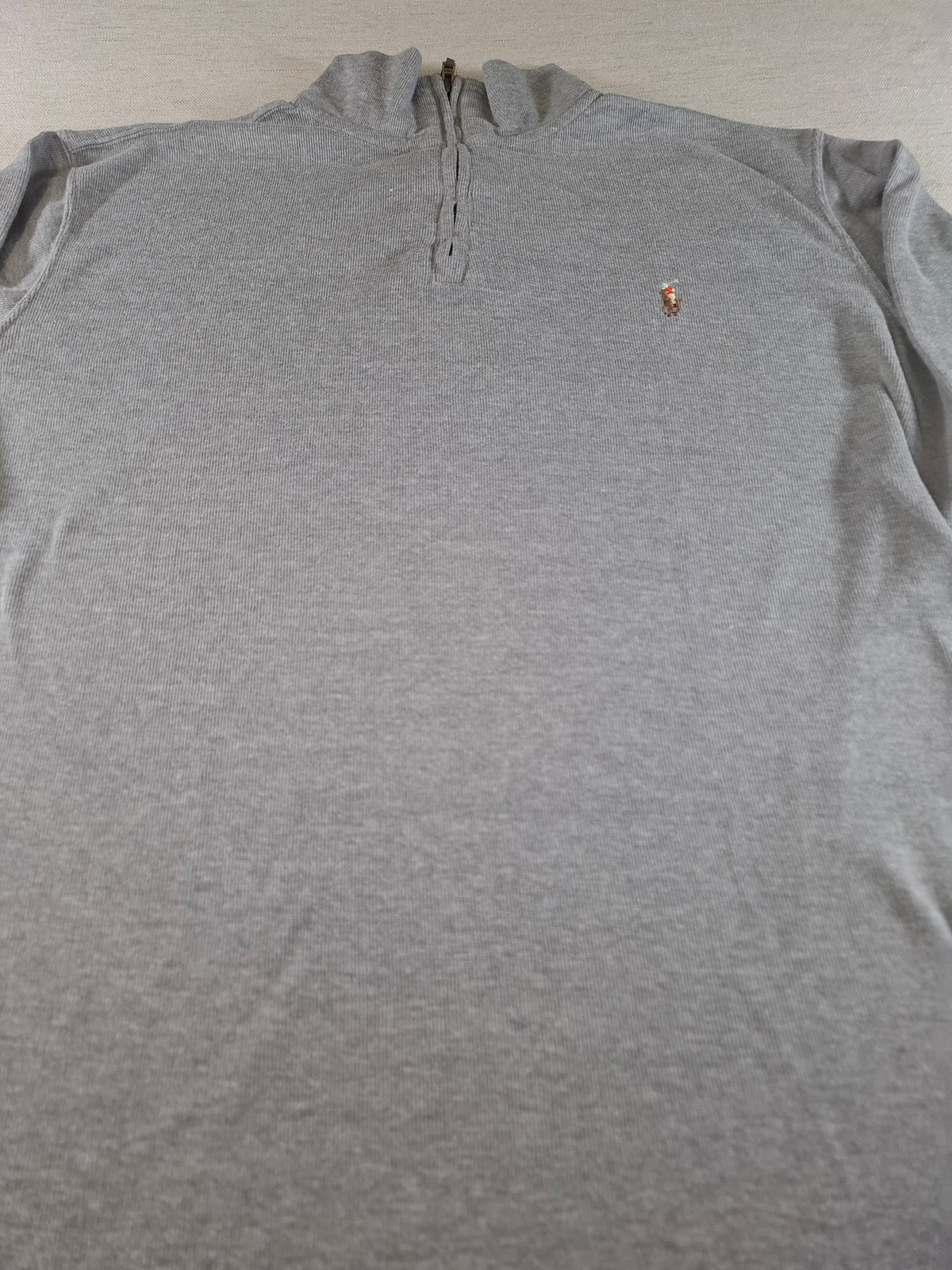 001576 – Polo Ralph Lauren Quarter-Zip Sweater – Grey, Size XL