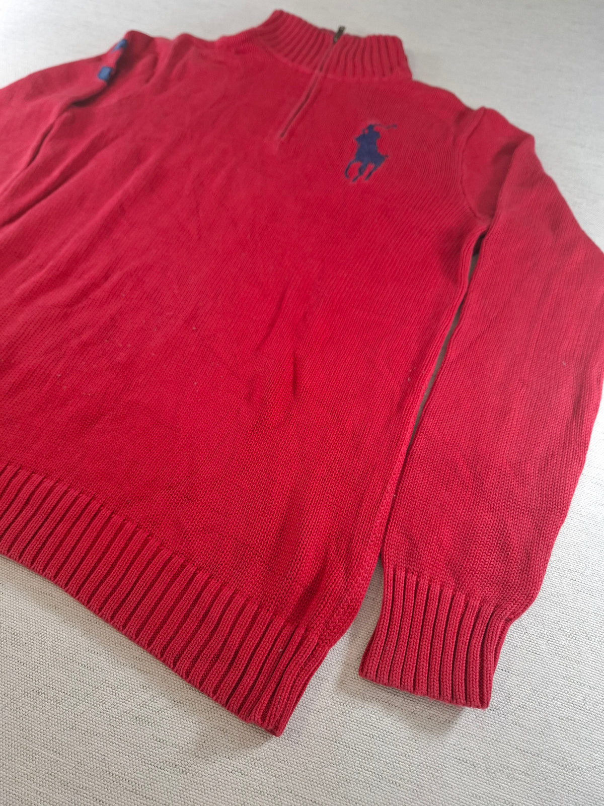 001577 – Polo Ralph Lauren Quarter-Zip Sweater – Red, Size XL