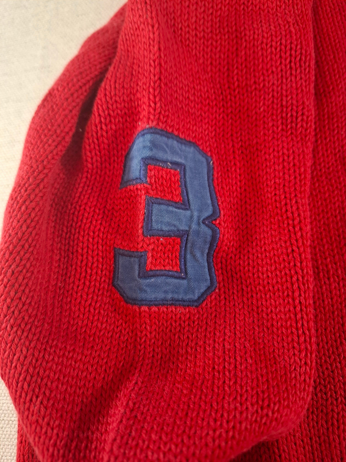 001577 – Polo Ralph Lauren Quarter-Zip Sweater – Red, Size XL
