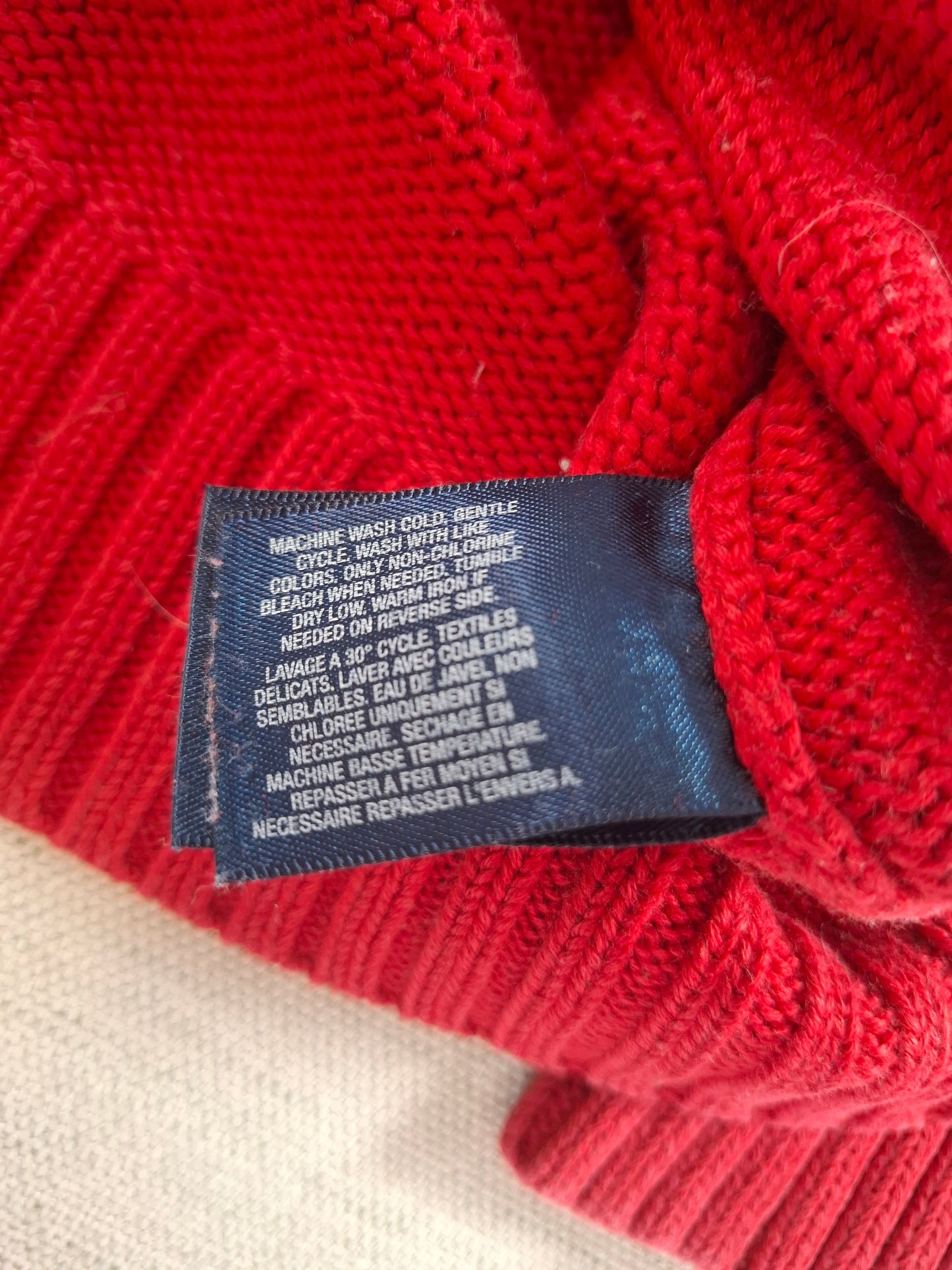 001577 – Polo Ralph Lauren Quarter-Zip Sweater – Red, Size XL