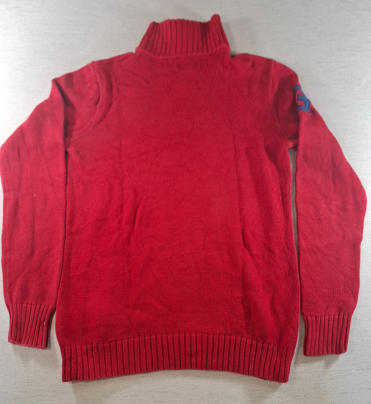 001577 – Polo Ralph Lauren Quarter-Zip Sweater – Red, Size XL