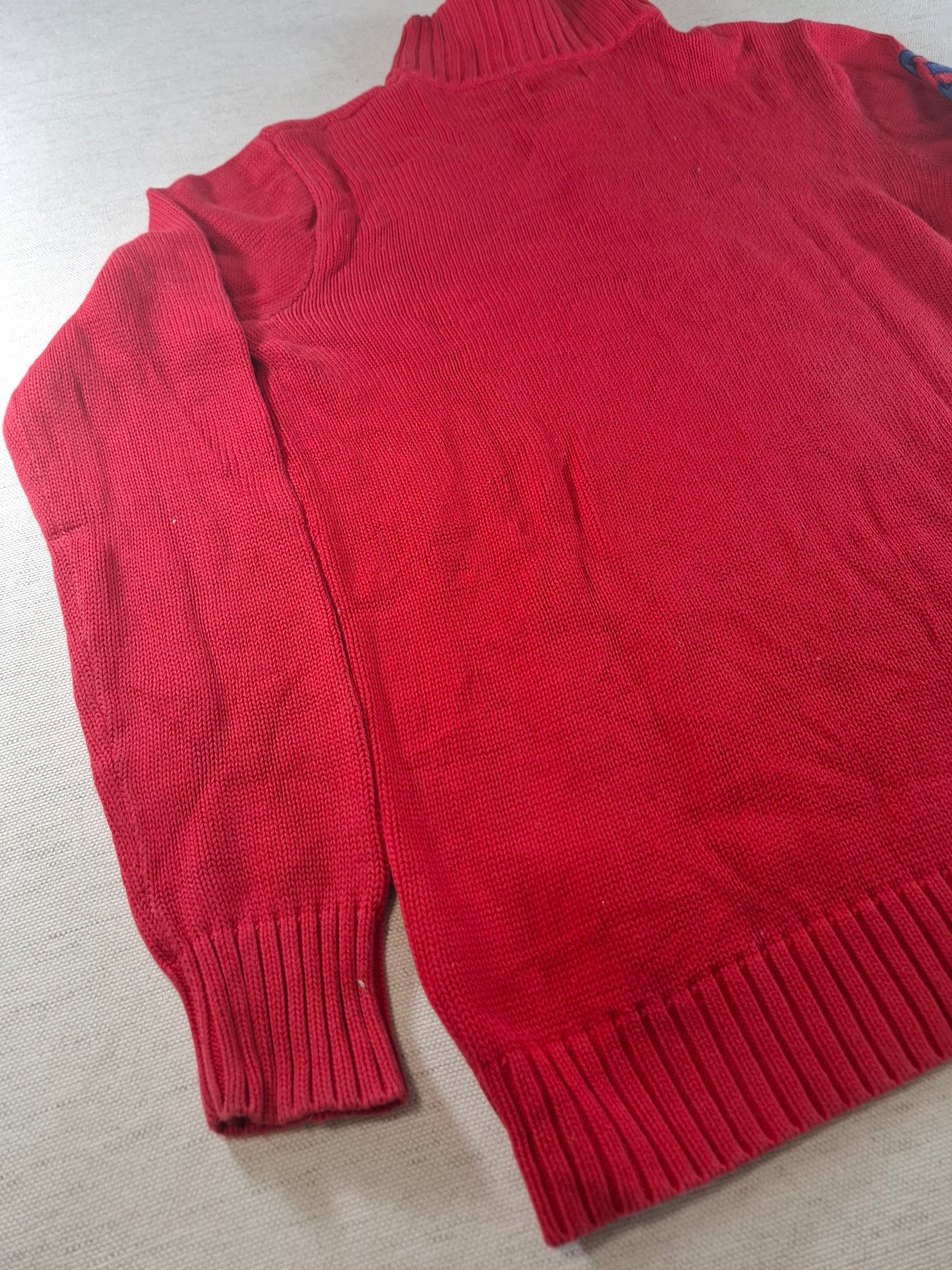 001577 – Polo Ralph Lauren Quarter-Zip Sweater – Red, Size XL
