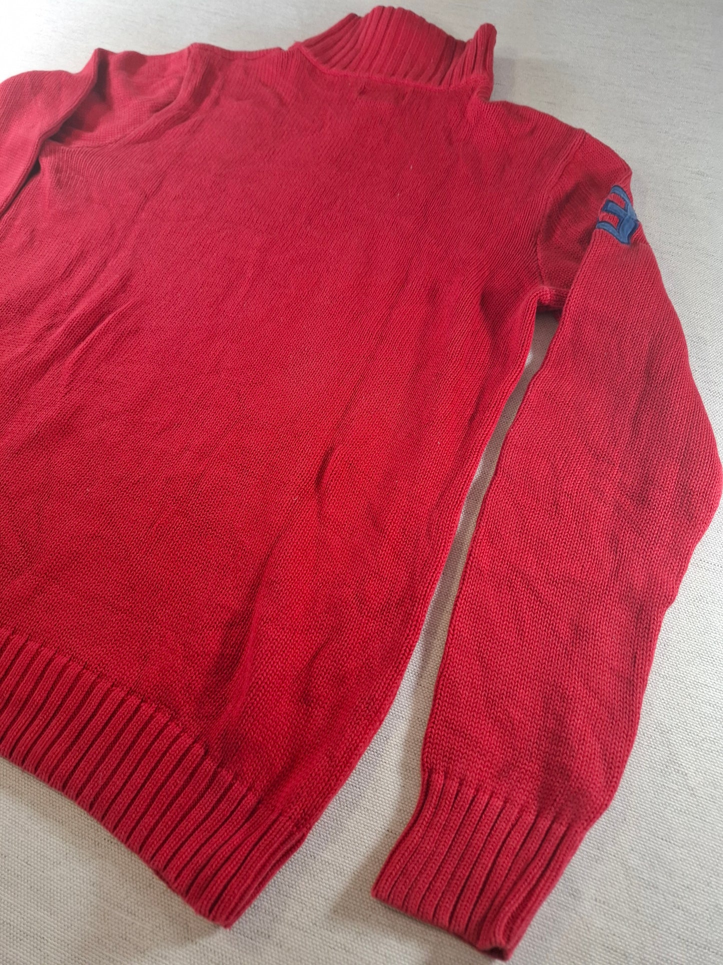 001577 – Polo Ralph Lauren Quarter-Zip Sweater – Red, Size XL