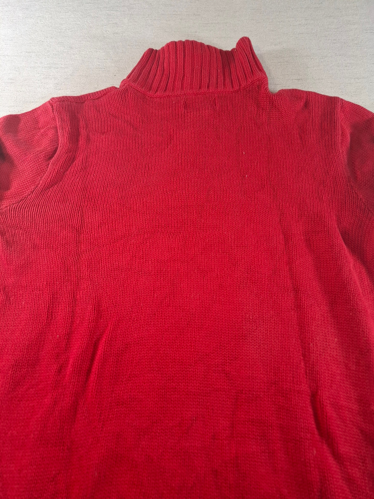 001577 – Polo Ralph Lauren Quarter-Zip Sweater – Red, Size XL