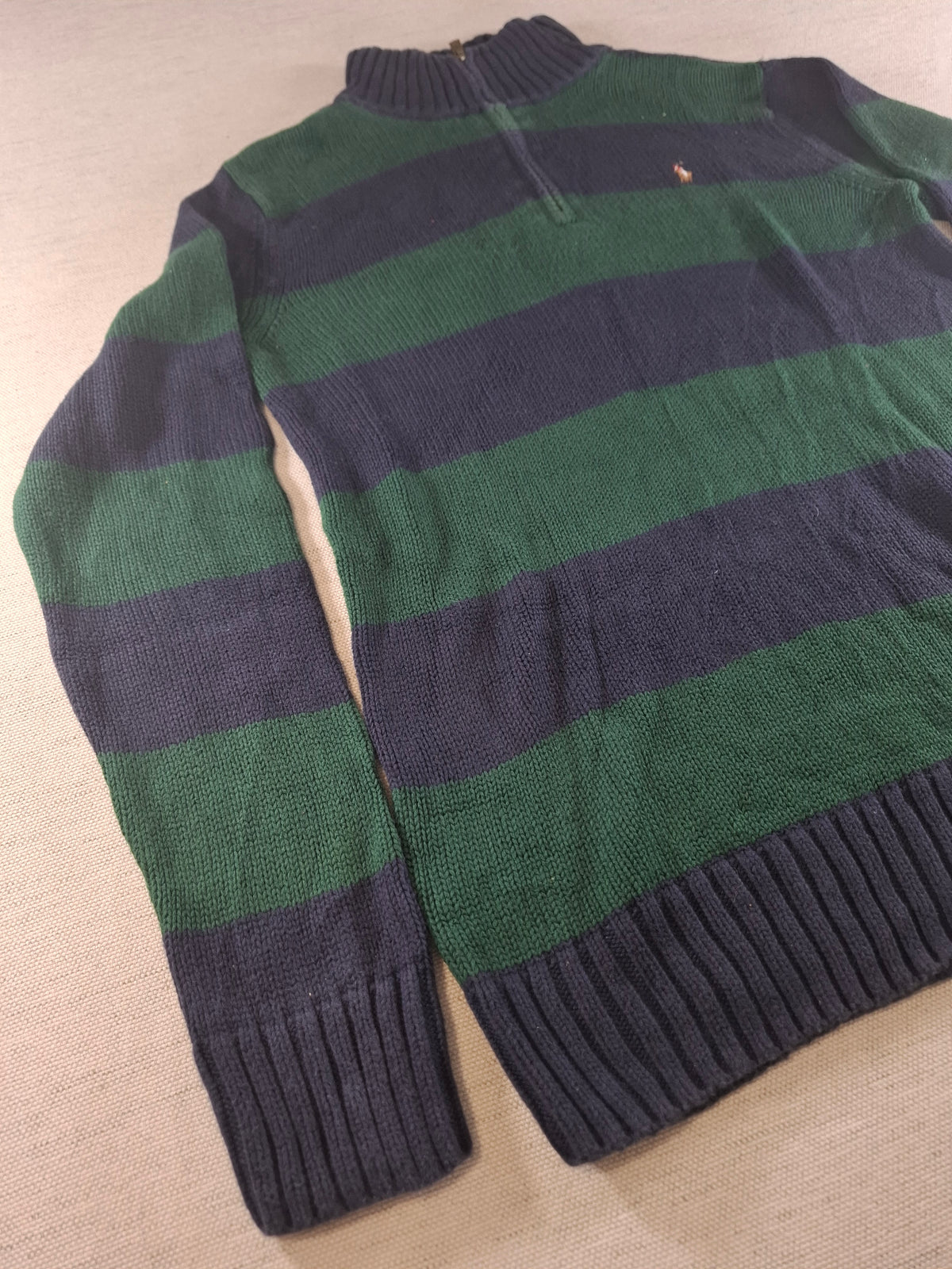 001578 – Polo Ralph Lauren 1/4 Zip Pullover – Blue/Green, Size L FOR BOYS (18/20YRS)
