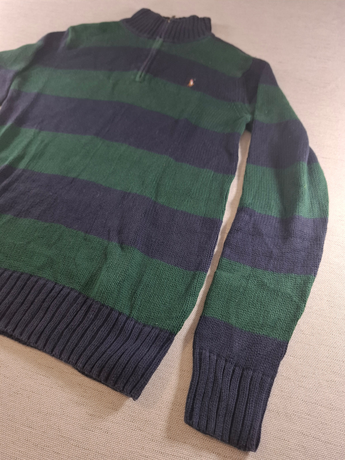 001578 – Polo Ralph Lauren 1/4 Zip Pullover – Blue/Green, Size L FOR BOYS (18/20YRS)