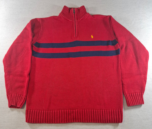 001579 – Polo Ralph Lauren 1/4 Zip Pullover – Red/Blue, Size L