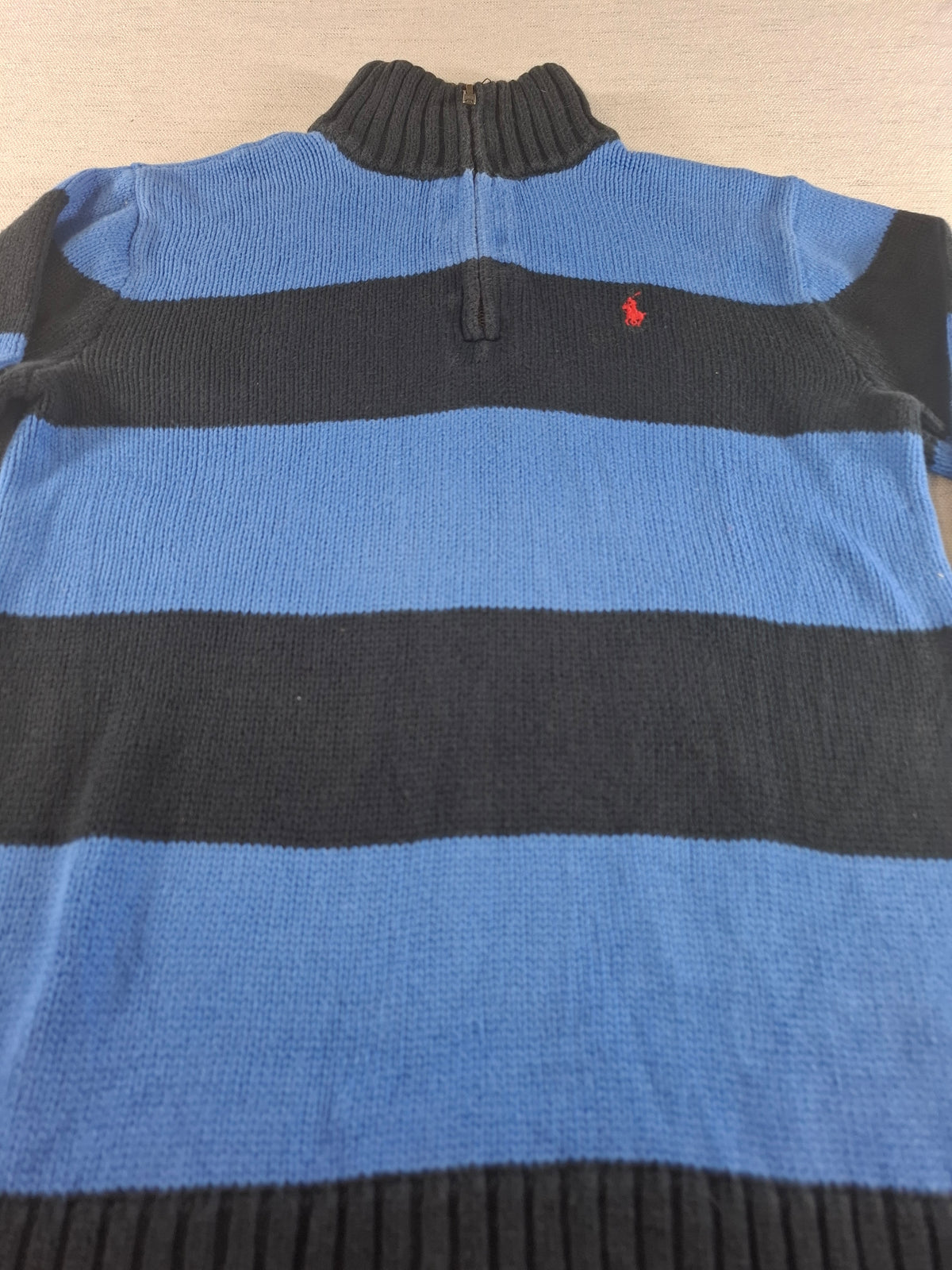 001580 – Polo Ralph Lauren 1/4 Zip Pullover – Blue/Light Blue, Size XL (Youth size, 18-20 years)