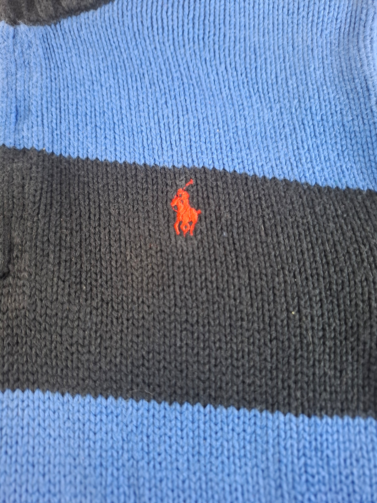 001580 – Polo Ralph Lauren 1/4 Zip Pullover – Blue/Light Blue, Size XL (Youth size, 18-20 years)