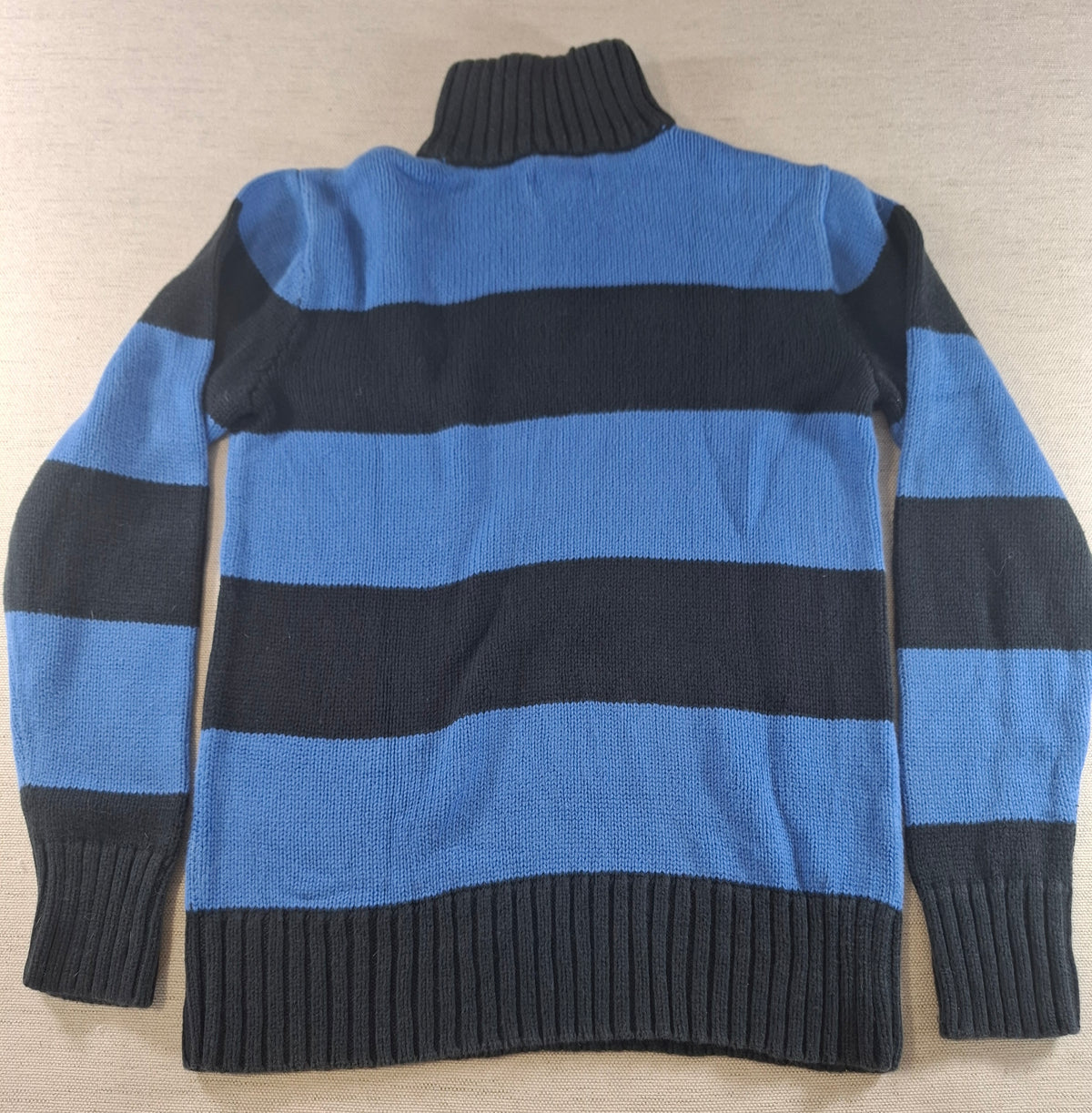 001580 – Polo Ralph Lauren 1/4 Zip Pullover – Blue/Light Blue, Size XL (Youth size, 18-20 years)