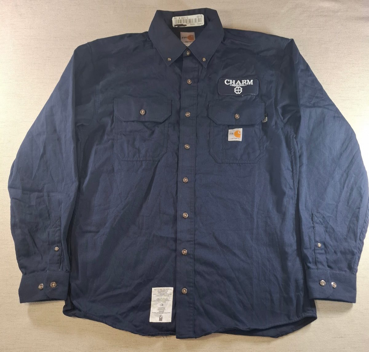 001581 – Carhartt Flame-Resistant Work Shirt – Navy, Size M