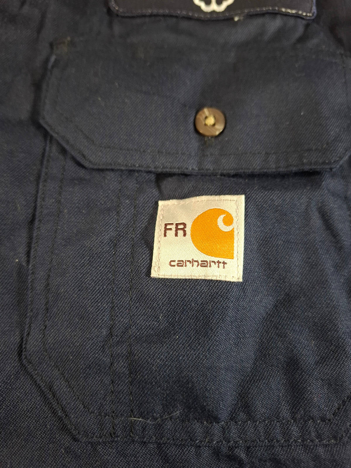 001581 – Carhartt Flame-Resistant Work Shirt – Navy, Size M