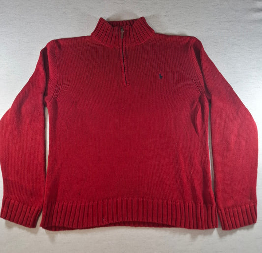 001586 – Polo Ralph Lauren 1/4 Zip Pullover – Red, Size XL