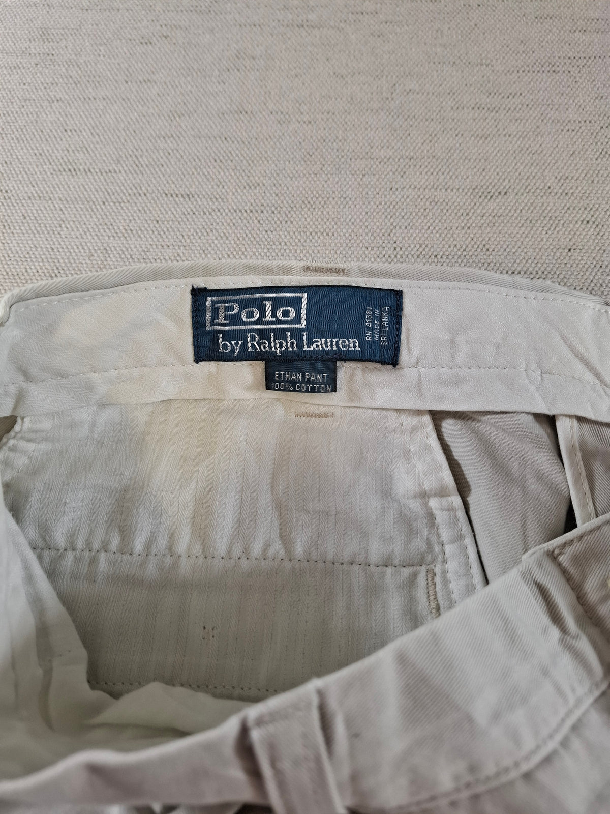 000418 – Polo Ralph Lauren Chino – Beige/Cream, Size 36/30