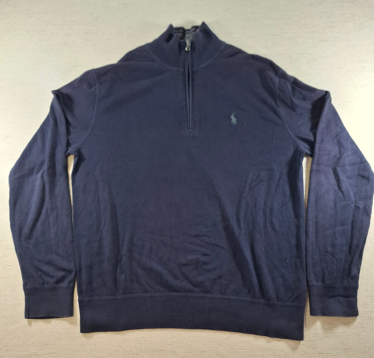 000430 – Polo Ralph Lauren 1/4 Zip Pullover – Navy, Size M