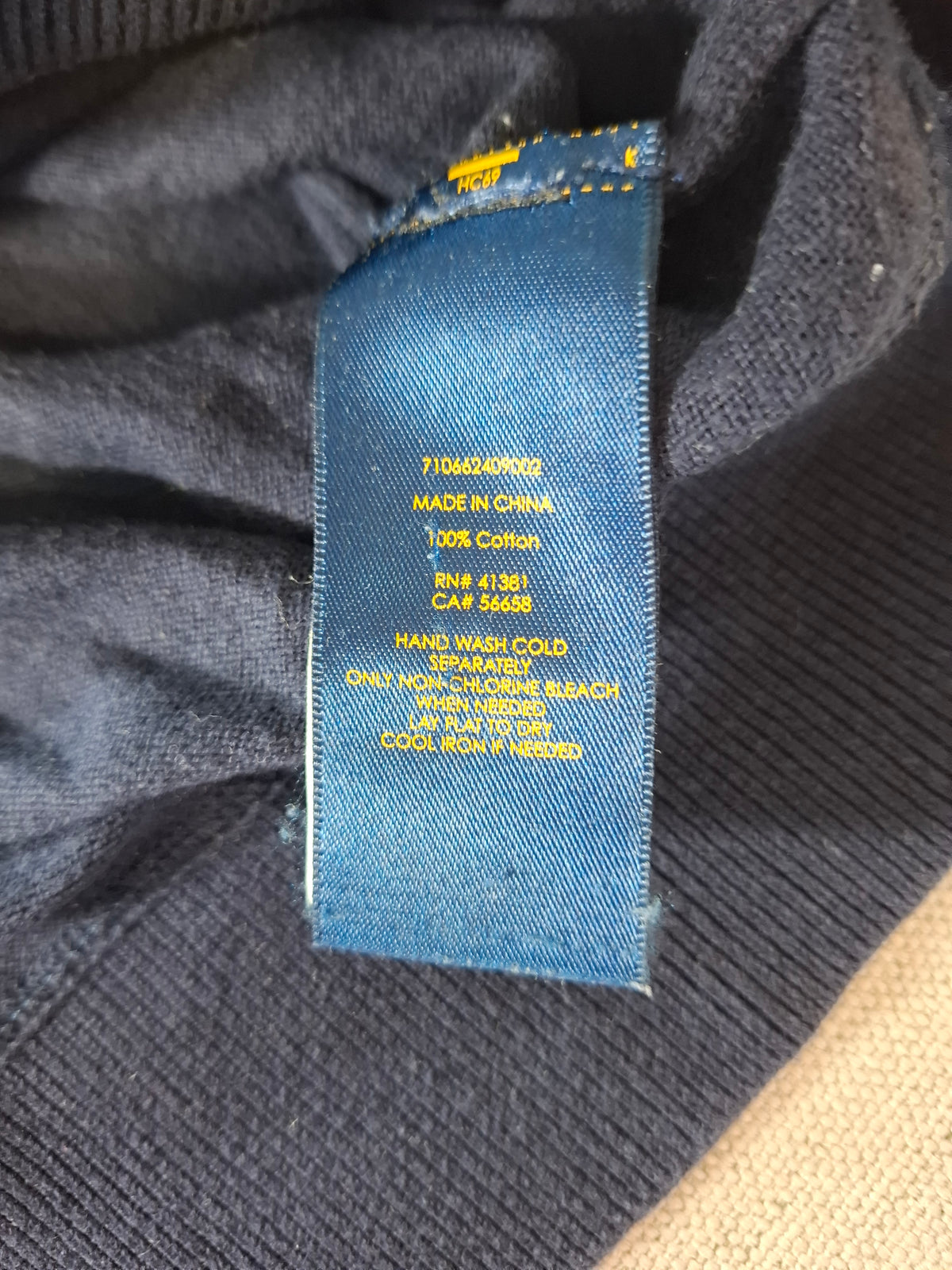 000430 – Polo Ralph Lauren 1/4 Zip Pullover – Navy, Size M