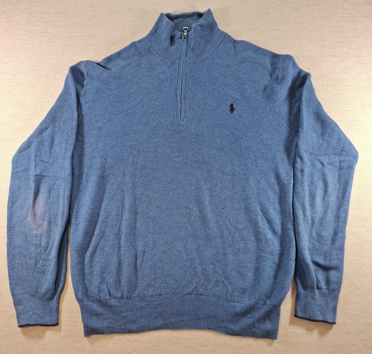 000432 – Polo Ralph Lauren 1/4 Zip Pullover – Blue, Size M