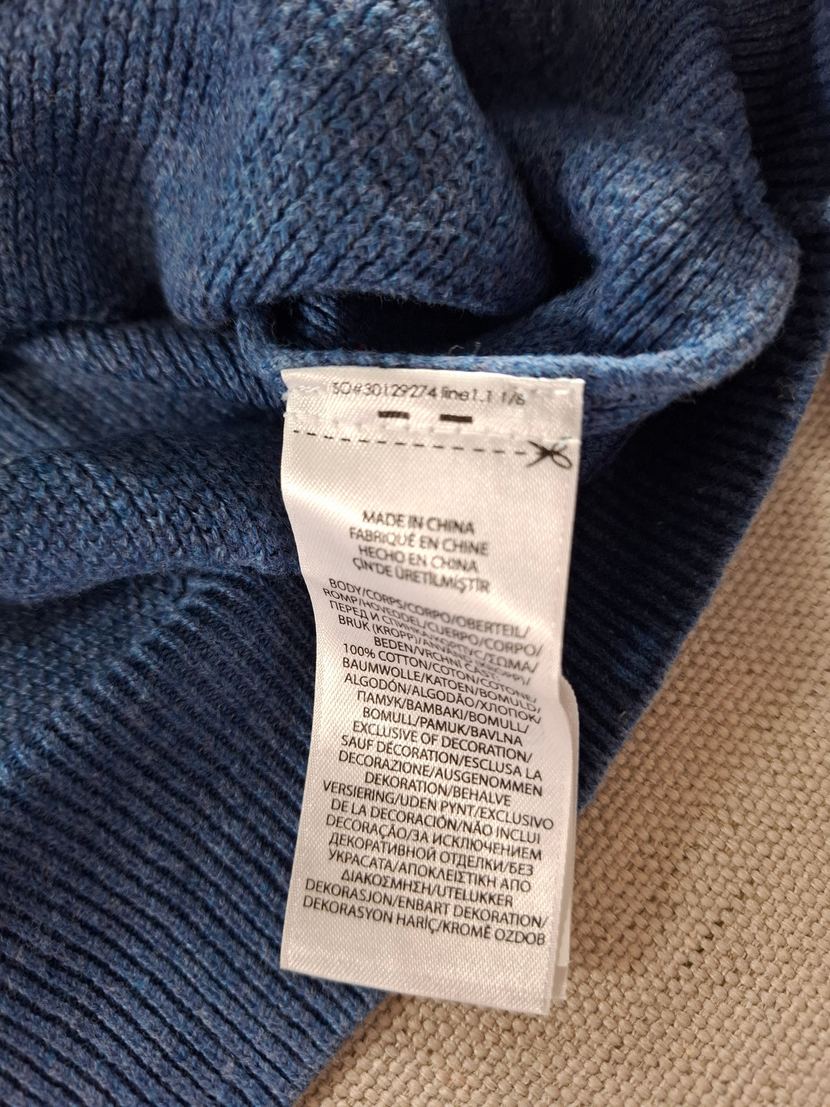 000432 – Polo Ralph Lauren 1/4 Zip Pullover – Blue, Size M