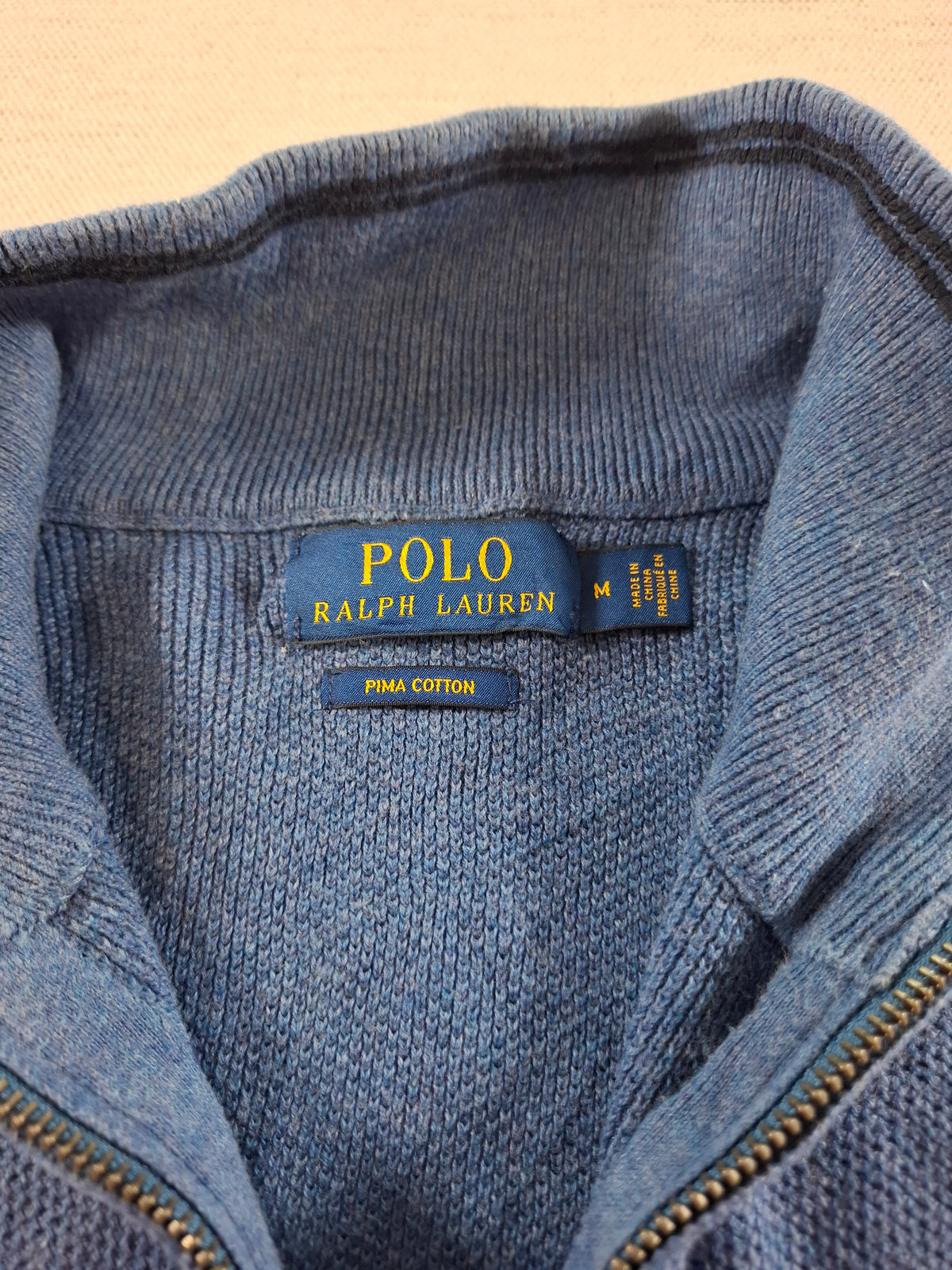 000432 – Polo Ralph Lauren 1/4 Zip Pullover – Blue, Size M