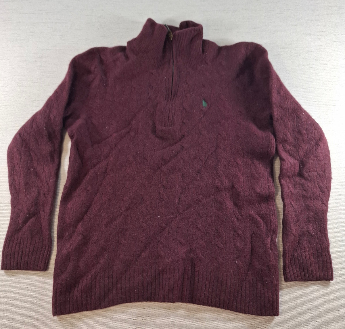 000433 – Polo Ralph Lauren 1/4 Zip Pullover – Burgundy, Size Women's M