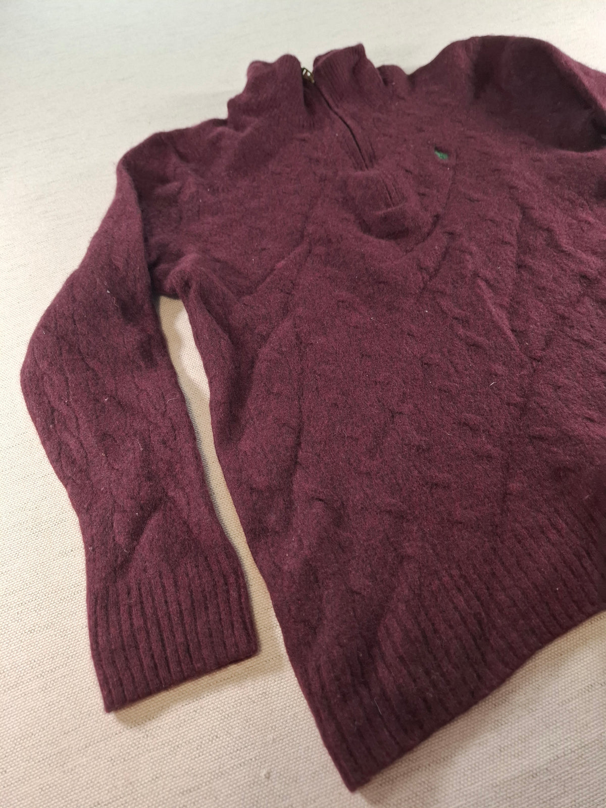 000433 – Polo Ralph Lauren 1/4 Zip Pullover – Burgundy, Size Women's M