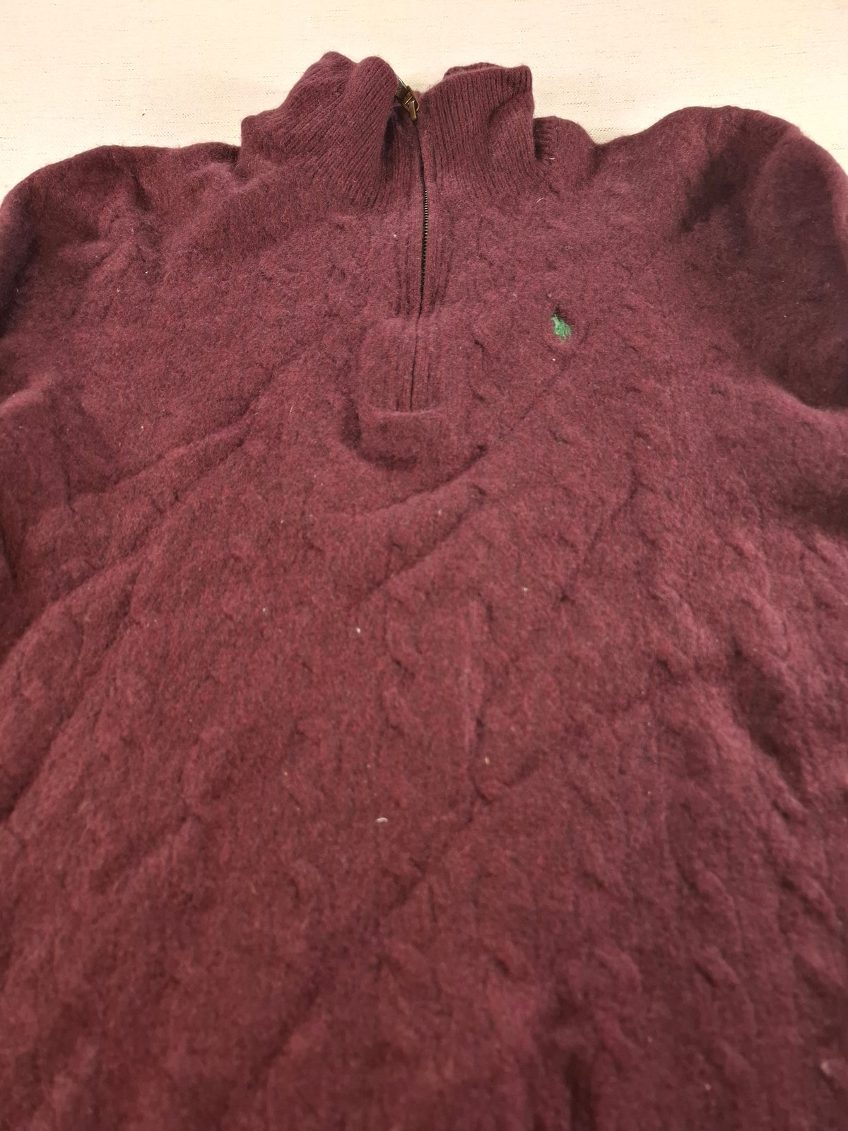 000433 – Polo Ralph Lauren 1/4 Zip Pullover – Burgundy, Size Women's M