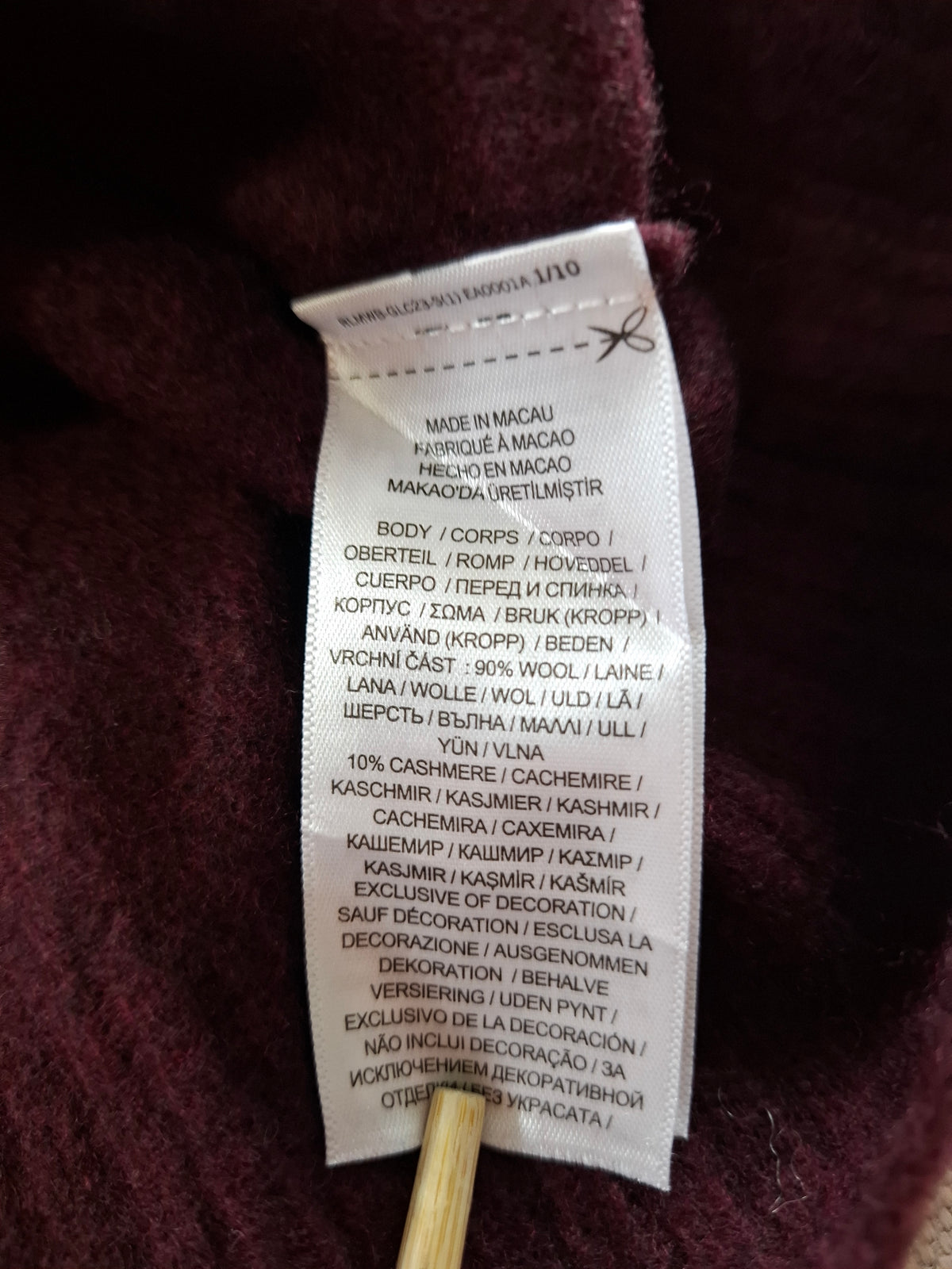 000433 – Polo Ralph Lauren 1/4 Zip Pullover – Burgundy, Size Women's M