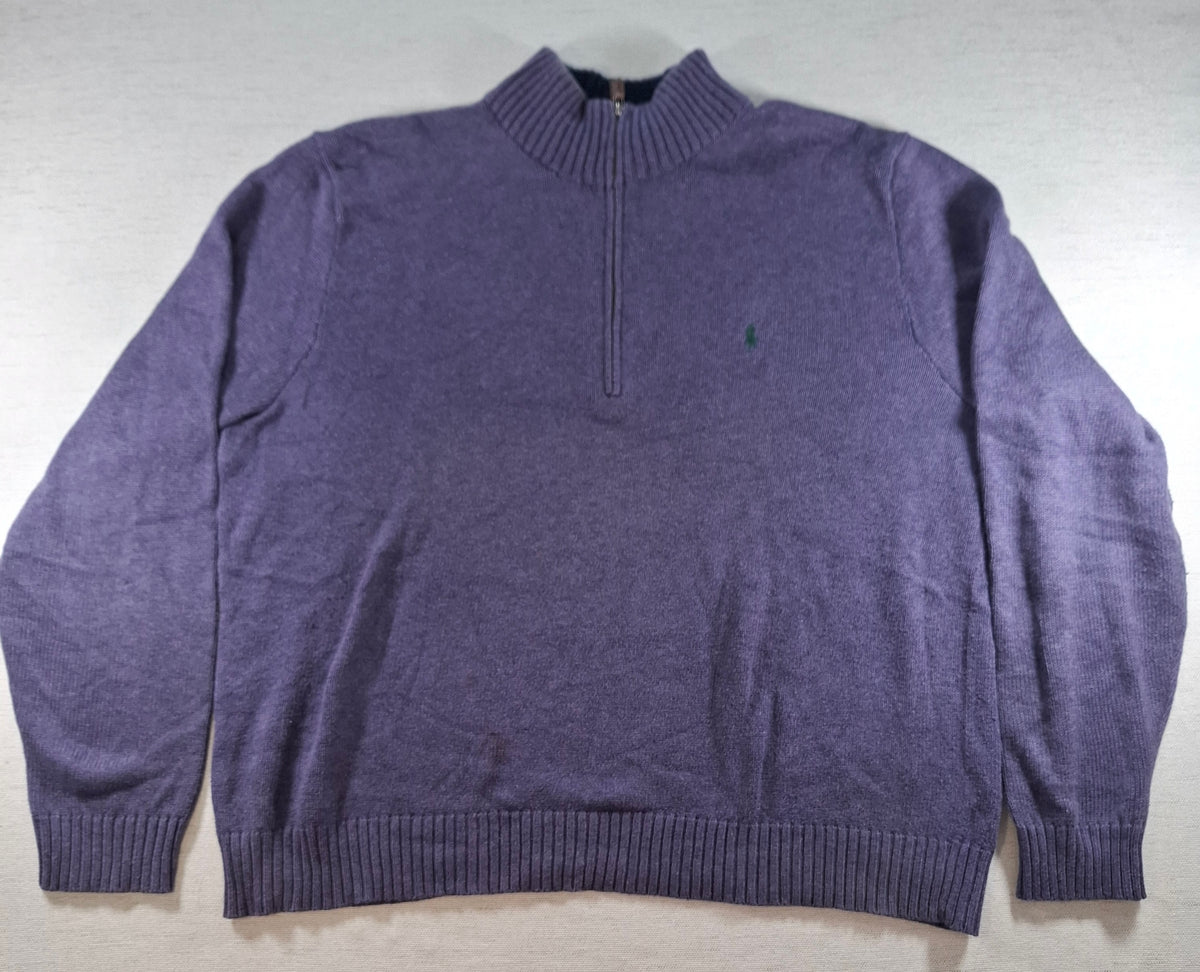 000434 – Polo Ralph Lauren 1/4 Zip Pullover – Purple, Size XXL