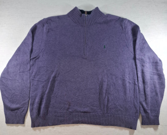 000434 – Polo Ralph Lauren 1/4 Zip Pullover – Purple, Size XXL