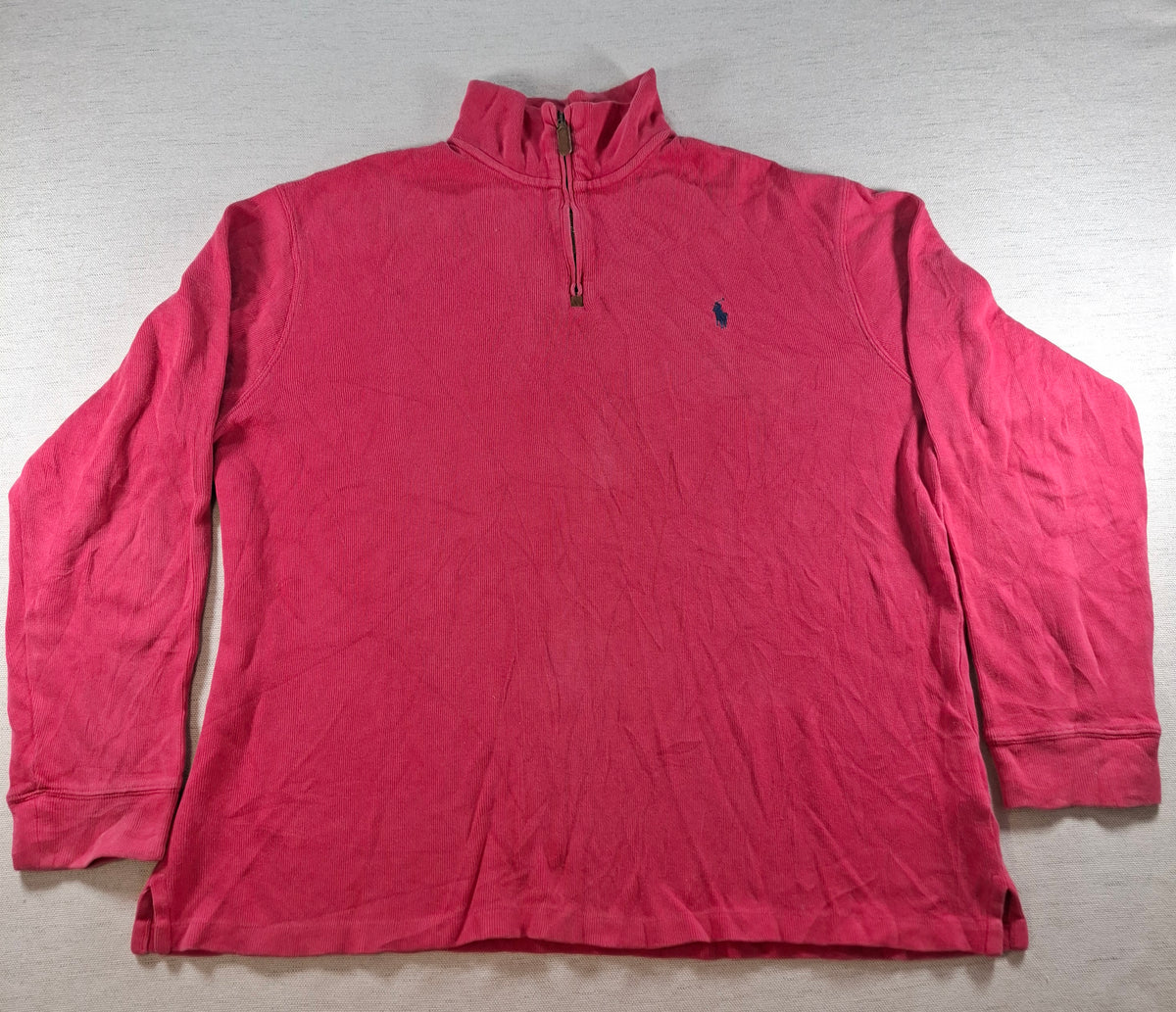 000436 – Polo Ralph Lauren 1/4 Zip Pullover – Red, Size XL