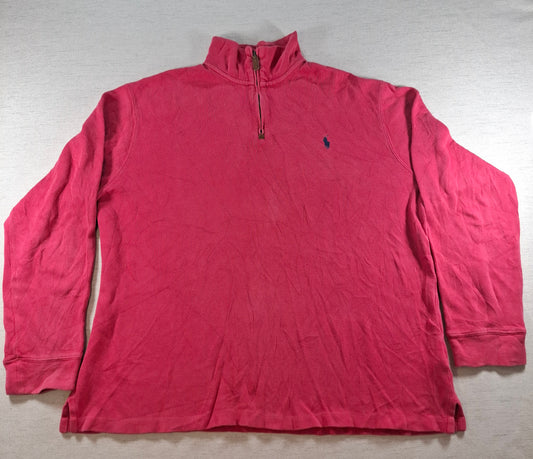 000436 – Polo Ralph Lauren 1/4 Zip Pullover – Red, Size XL