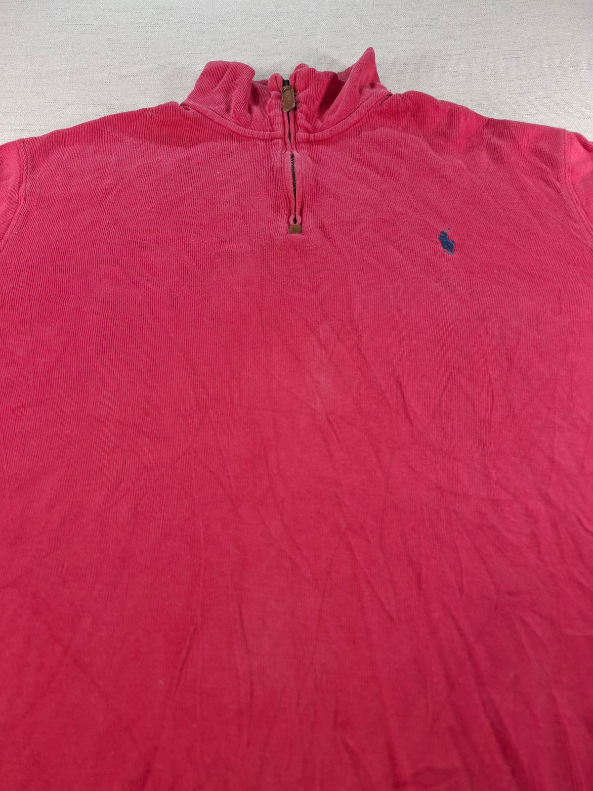 000436 – Polo Ralph Lauren 1/4 Zip Pullover – Red, Size XL