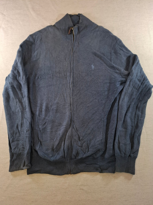 000942 Polo Ralph Lauren Full zip sweater size L Anthracite