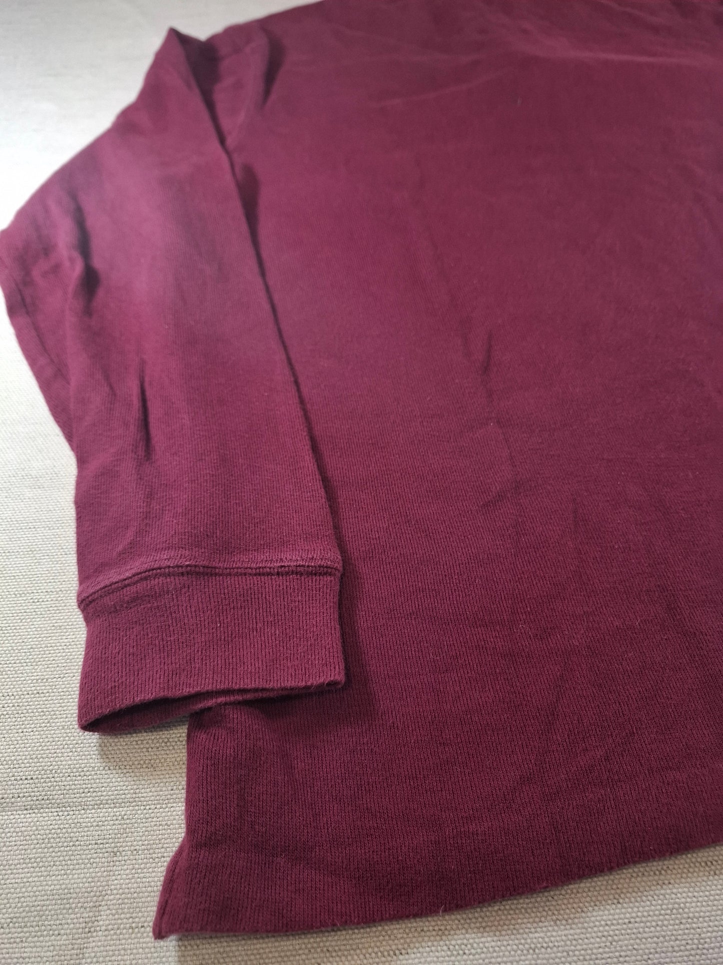 000495 Polo Ralph Lauren 1/4 zip sweater size L Burgundy