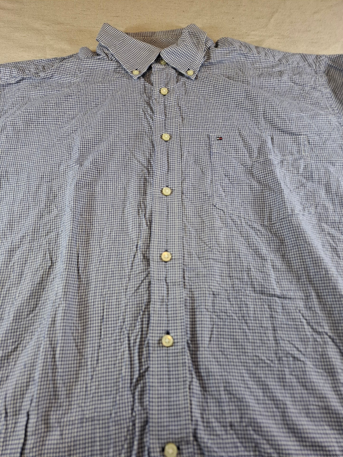001096 Tommy Hilfiger Button down shirt size L Blue/ White checkered
