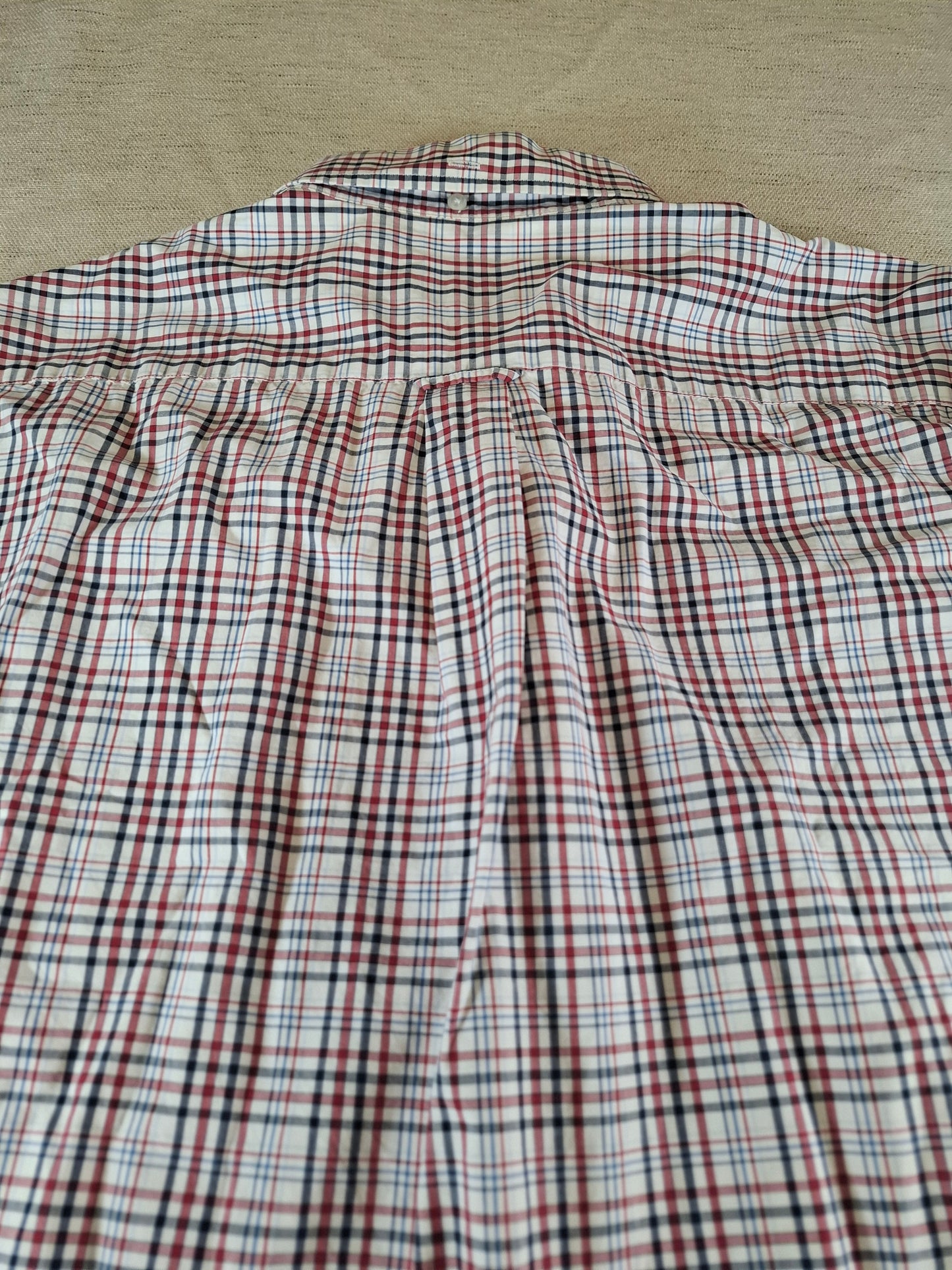 001086 McGregor Button down shirt size XXXL Red/ White/ Blue checkered