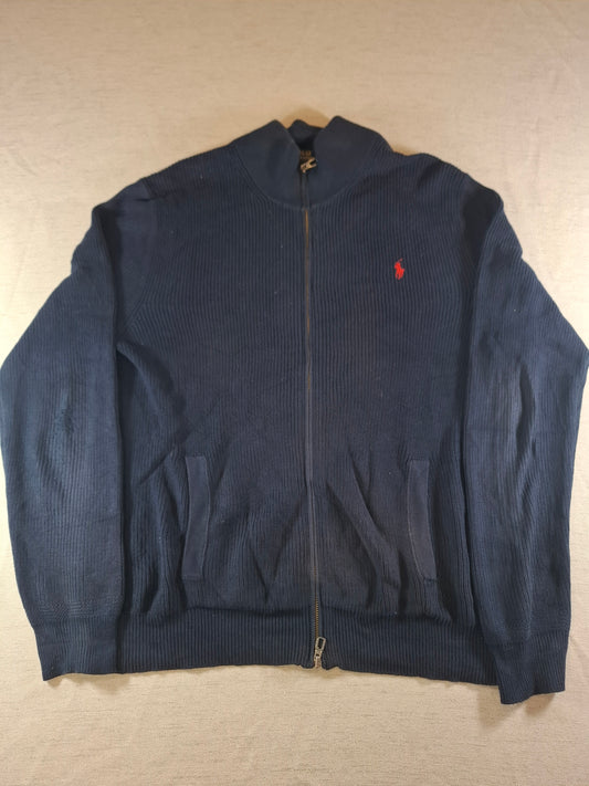 000934 Polo Ralph Lauren Full zip sweater size L Navy Blue