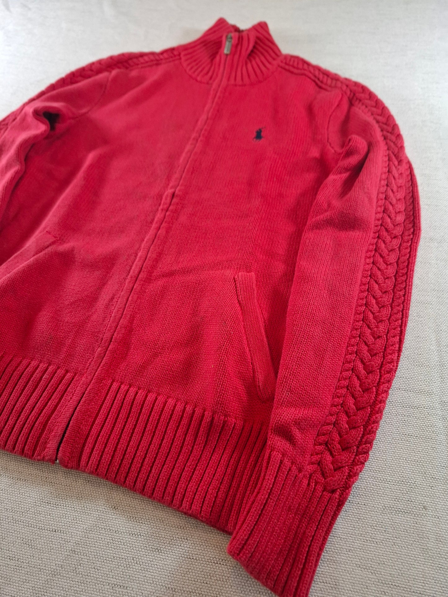 000943 Polo Ralph Lauren Full zip sweater size XS Red