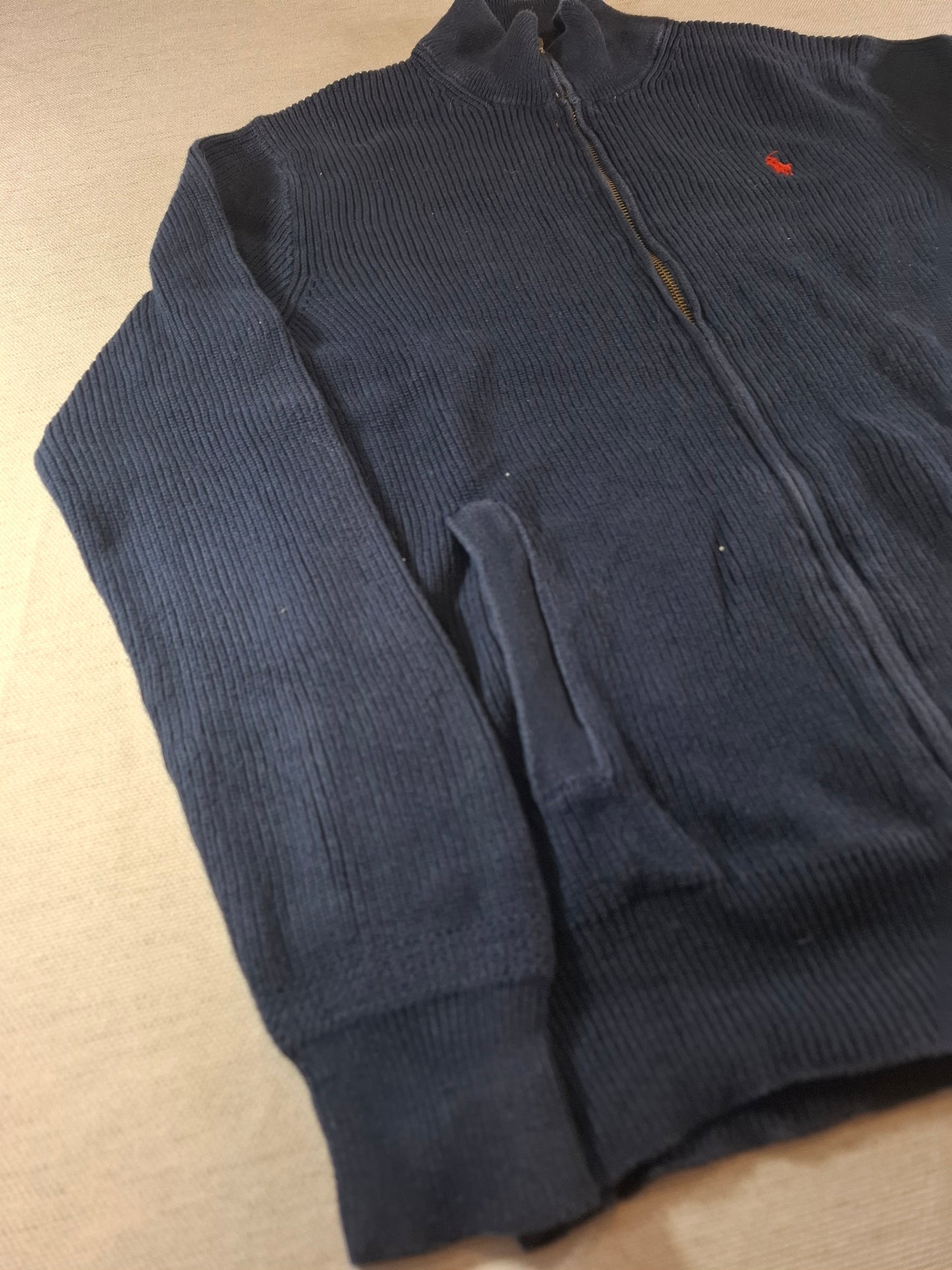000935 Polo Ralph Lauren Full zip sweater size S Navy Blue