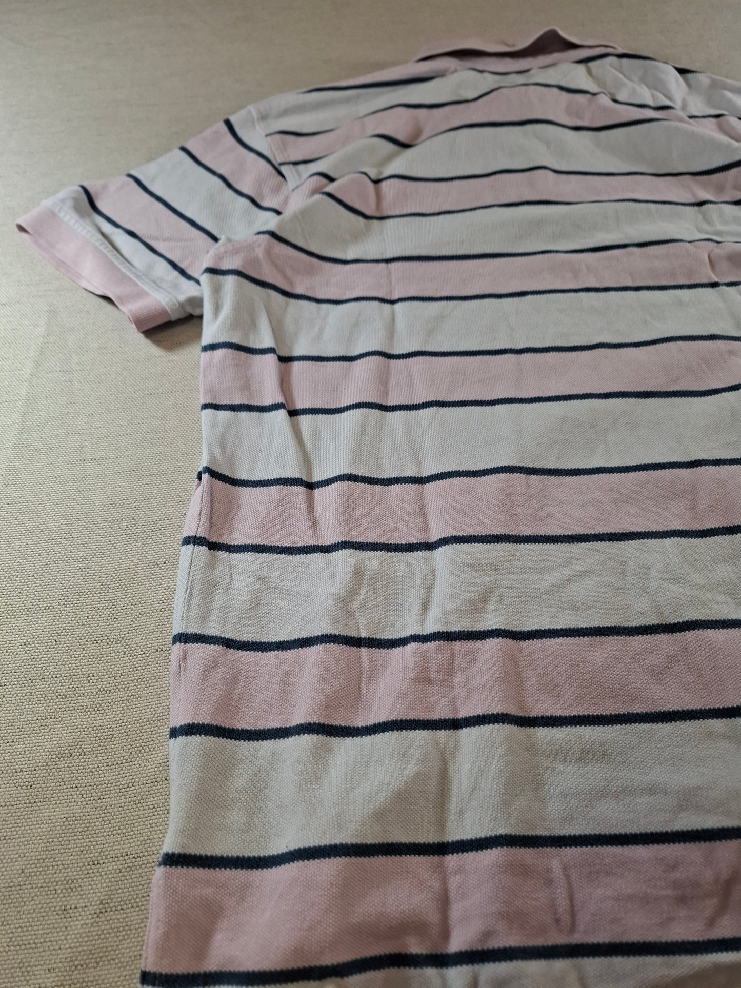 001112 Tommy Hilfiger Polo size L Red/ White/ Blue striped