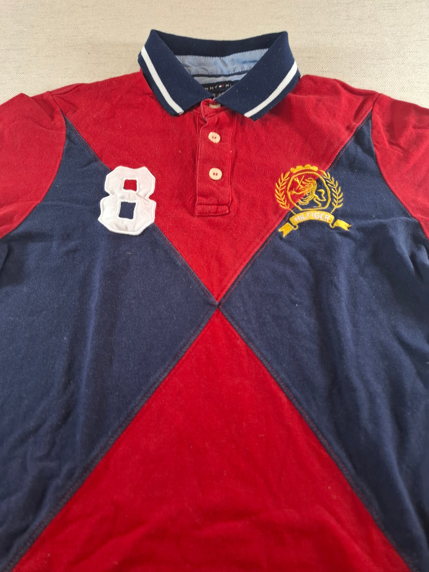 001116 Tommy Hilfiger Polo size L Red/ Navy