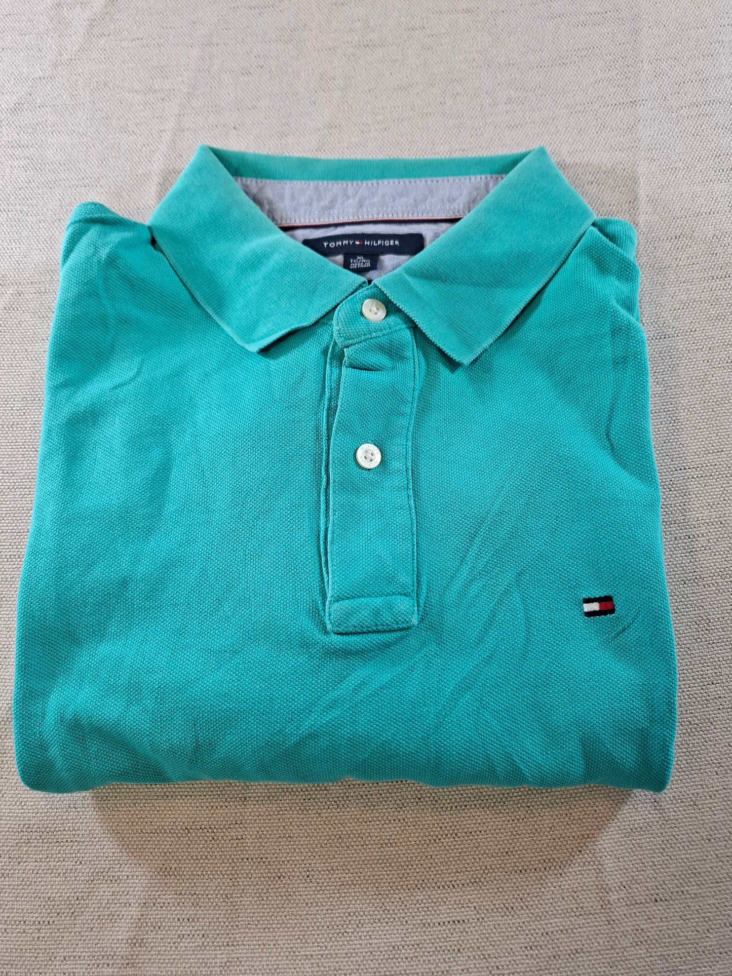 001060 Tommy Hilfiger Polo size XL Green/ Turquoise