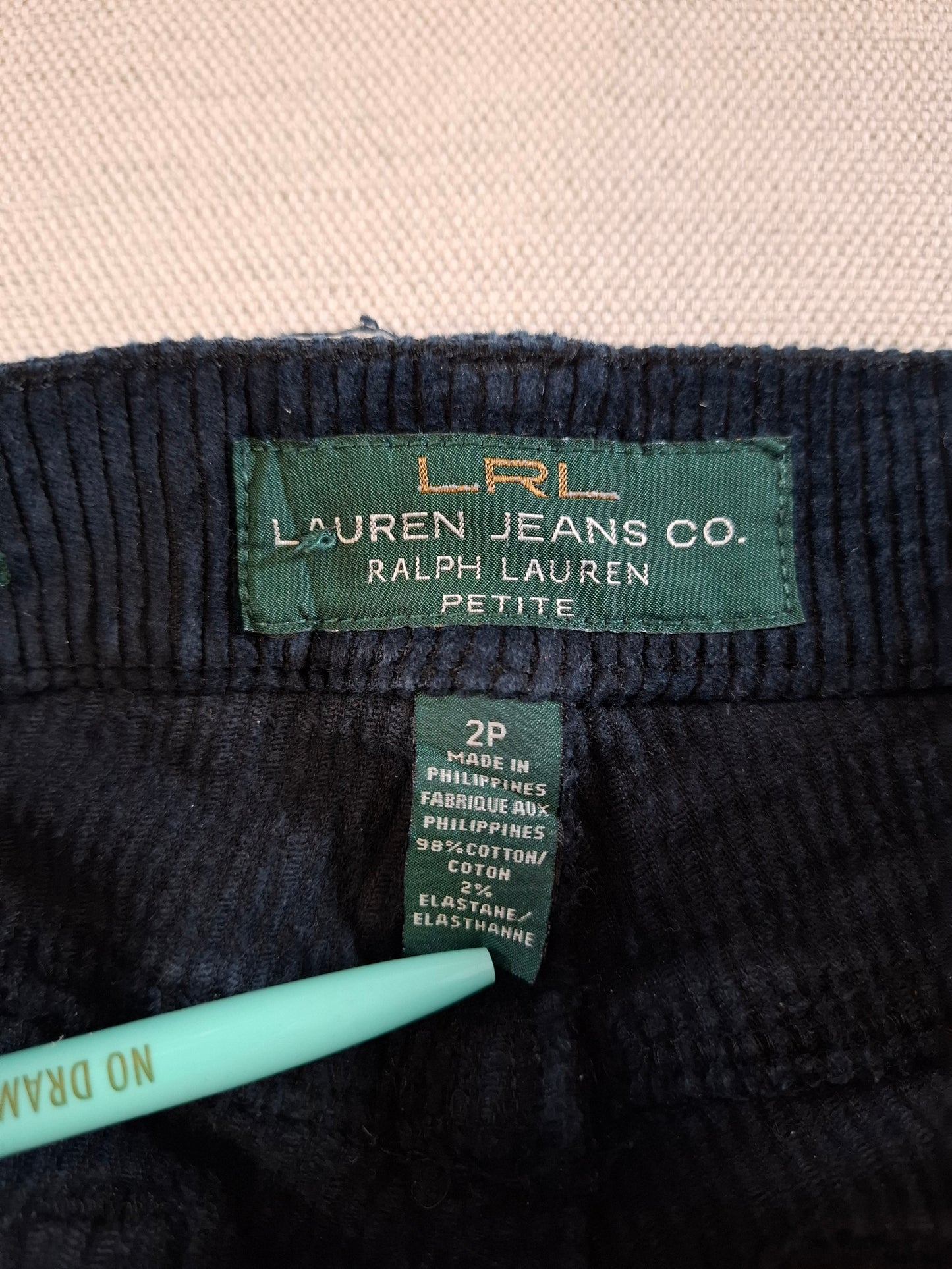 001167 Ralph Lauren Corduroy pants size XXS Black