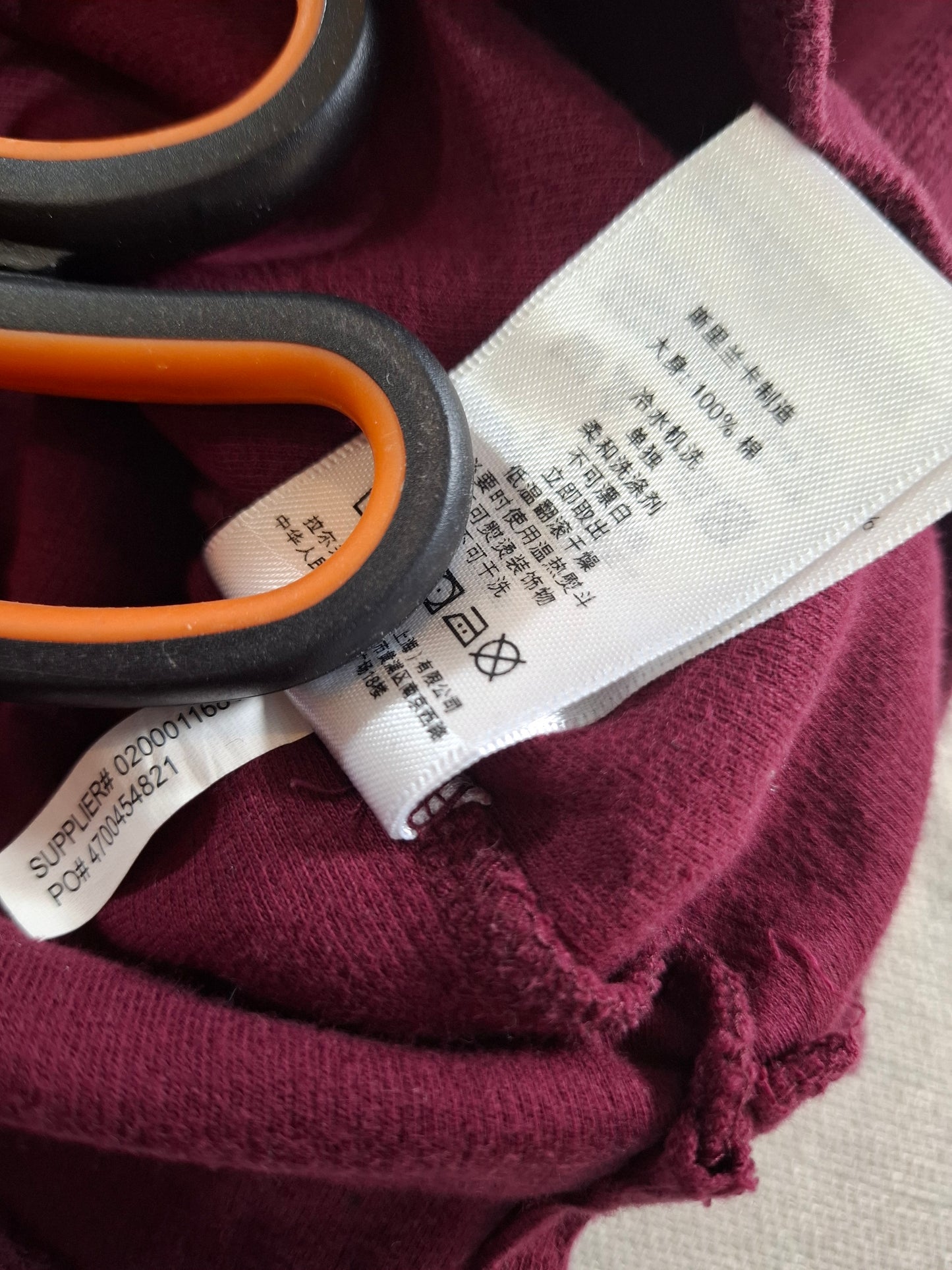 000495 Polo Ralph Lauren 1/4 zip sweater size L Burgundy