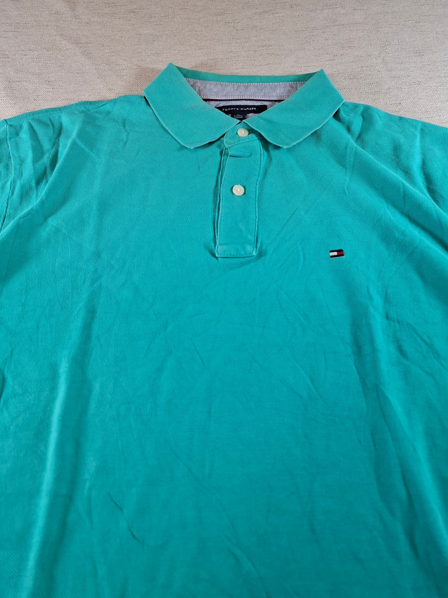 001060 Tommy Hilfiger Polo size XL Green/ Turquoise