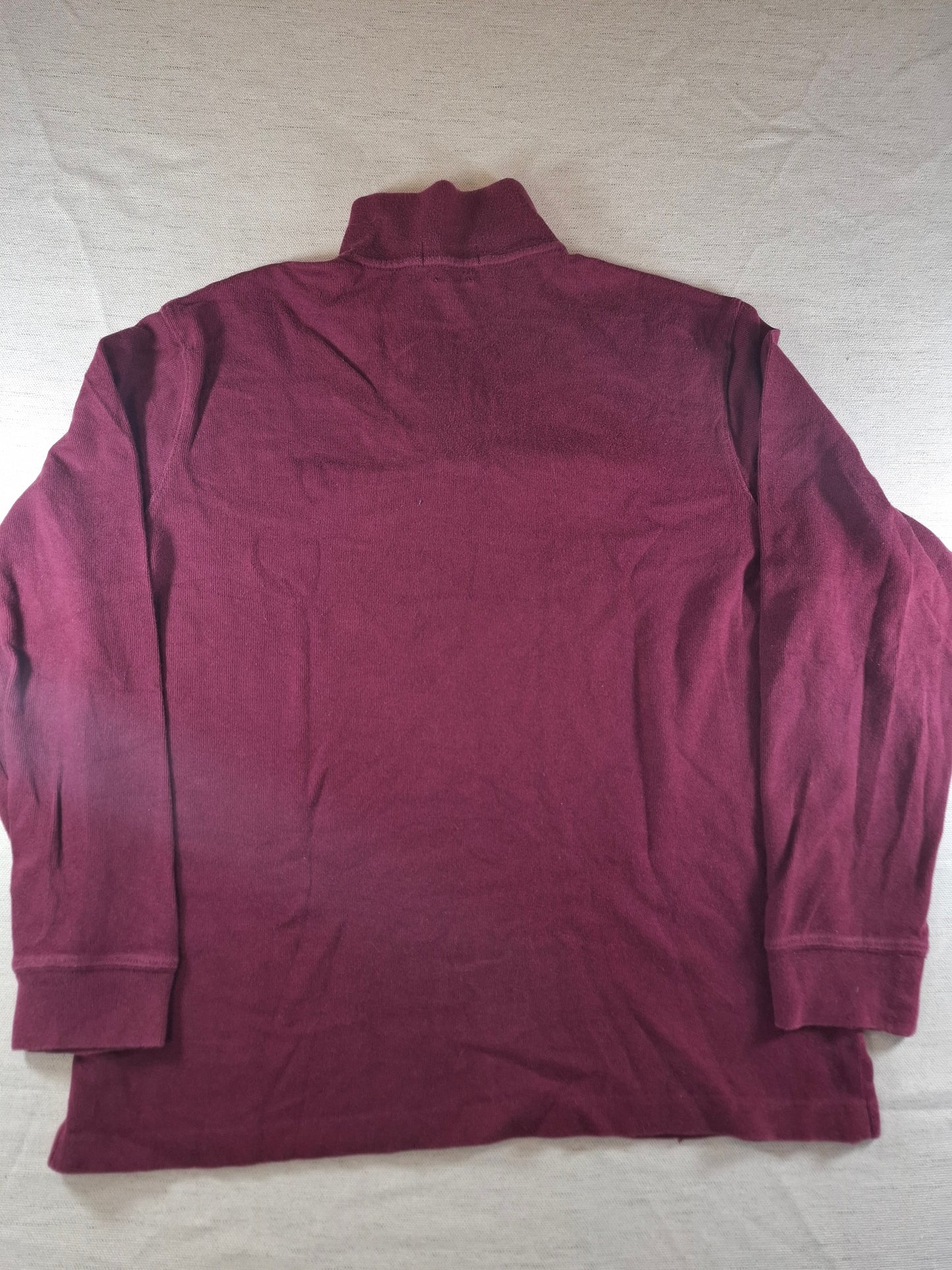 000495 Polo Ralph Lauren 1/4 zip sweater size L Burgundy