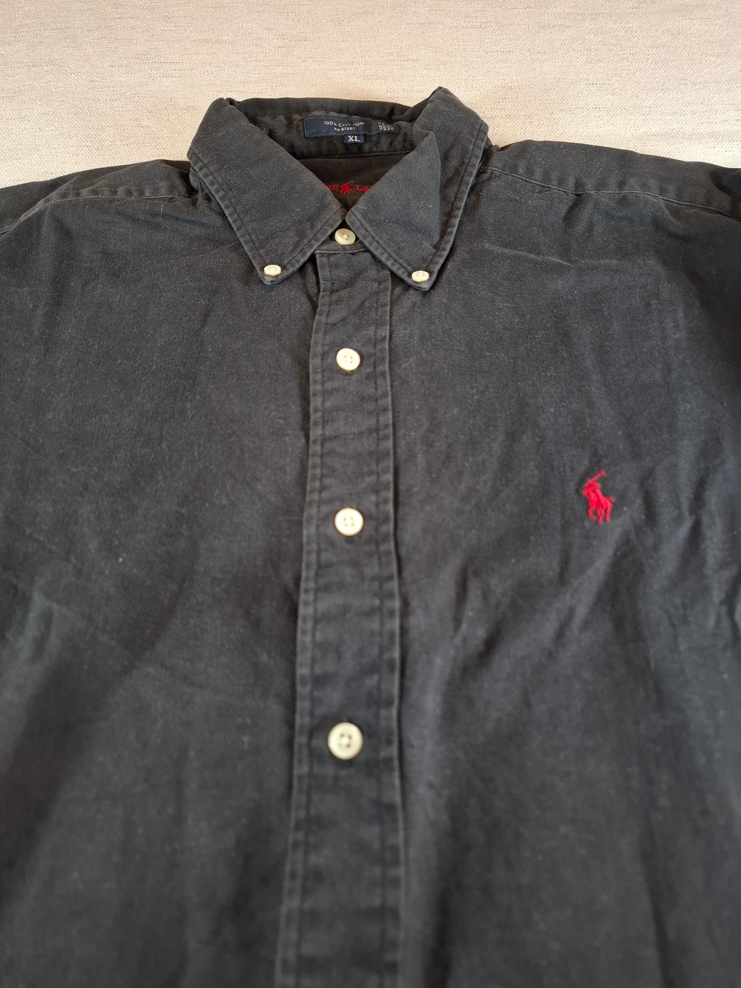 001076 Polo Ralph Lauren Button down shirt size XL Black
